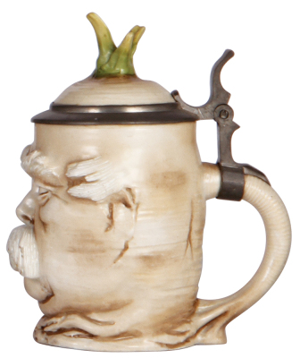 Character stein, .5L, porcelain, marked Musterschutz, by Schierholz, Bismarck Radish, mint. - 2