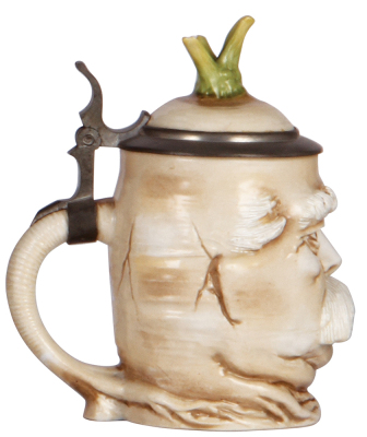 Character stein, .5L, porcelain, marked Musterschutz, by Schierholz, Bismarck Radish, mint. - 3