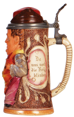 Character stein, .5L, pottery, marked 763, by Diesinger, Barkeeper, a couple of tiny glaze flakes.  - 2