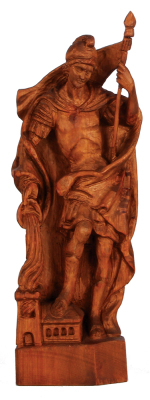 Black Forest wood carving, 21.0'' x 6.2'' x 4.5'' deep, St. Florian, carved in Germany, late 1900s, linden wood, very good condition.