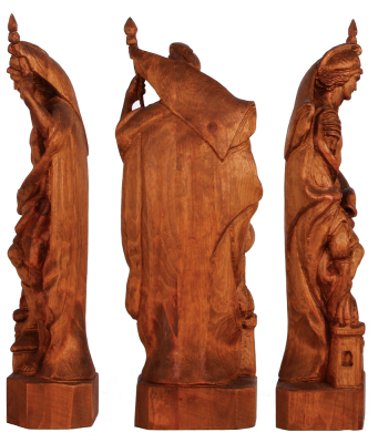 Black Forest wood carving, 21.0'' x 6.2'' x 4.5'' deep, St. Florian, carved in Germany, late 1900s, linden wood, very good condition. - 2