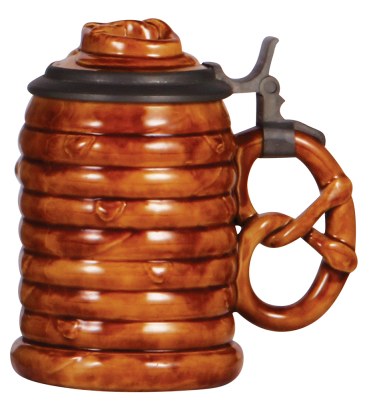 Mettlach stein, .5L, 2388, Character, Pretzels, inlaid lid, mint.