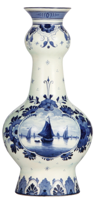 Mettlach vase, 11.5" ht., 5471, Delft, mint.