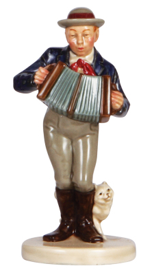 Villeroy & Boch Dresden figure, 7.0" ht., Accordion Player with a Dog, mint.