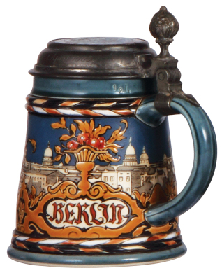 Mettlach stein, .5L, 2024, etched, Berlin, inlaid lid, mint. - 2