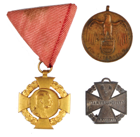 Three Austrian medals, some wear.