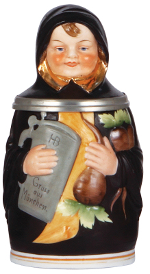 Character stein, .5L, porcelain, Munich Child, mint.