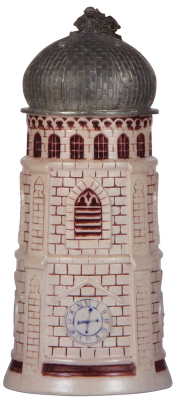 Character stein, 1.0L, stoneware, marked T. W., München Frauenkirche, mint.