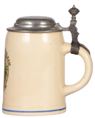 German military stein, .5L, pottery, 14. [Pz. Jäger] Komp. I.R. 339, 20./21.6.1940, pewter lid, owner's initials on lid, mint.  - 2