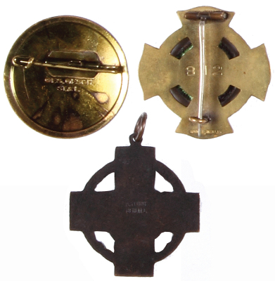 Three Rotes Kreuz Medals, 1.4” d., The Cross of the Fatherland, 1886 – 1926; Deutsches Rotes Kreuz Schwesternhelferin, Nursing Assistant badge, marked ST. & L.; Prussian Red Cross, 10 year service badge by Godet, Berlin, all very good condition. - 2