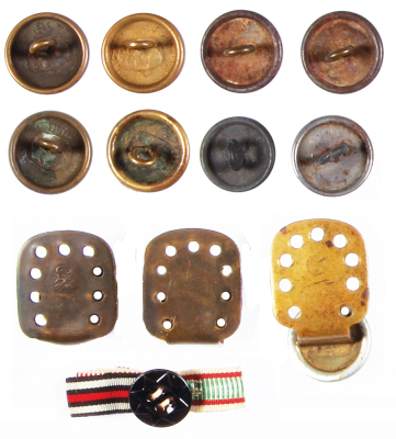 Twelve buttons, most are .7” d., four are worn, others are in good condition. - 2