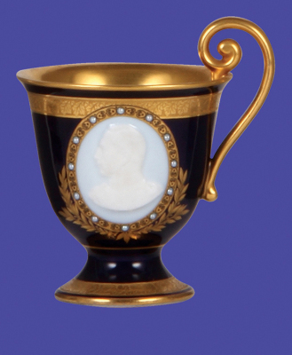 Porcelain cup & saucer, 5.2" ht., marked Hutschenreuther, Wilhelm II, Aus Großer Zeit, 1914 -1916, mint. - 2